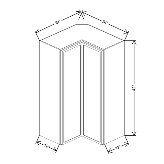 Cubitac Imperial Madison Latte 42"H Wall Square Corner Cabinet