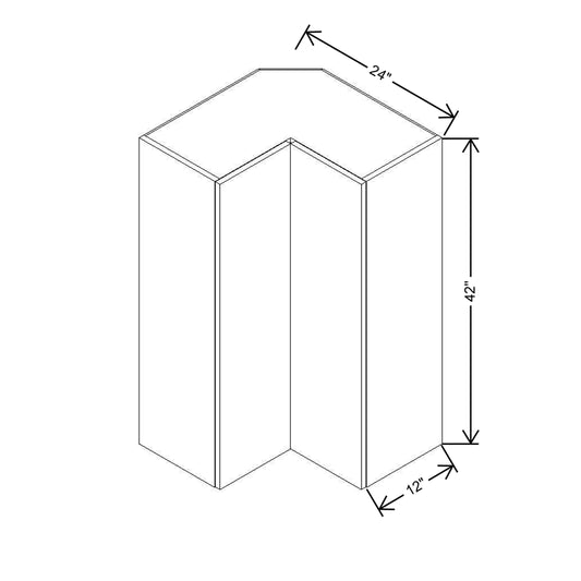 CNC Luxor 5-Piece Misty Grey 24" W X 42" H Corner Wall Cabinet