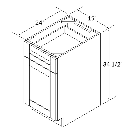 Base Kitchen Cabinet B15 Alpina White LessCare 15 in. width 34.5 in. height 24 in. depth