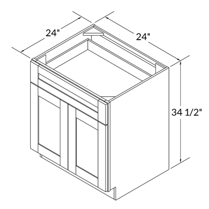 Base Kitchen Cabinet B24 Milan Slate LessCare 24 in. width 34.5 in. height 24 in. depth