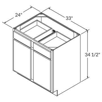 Cubitac Basic Ridgefield Latte Base 33"W Assembled Cabinet Wireframe