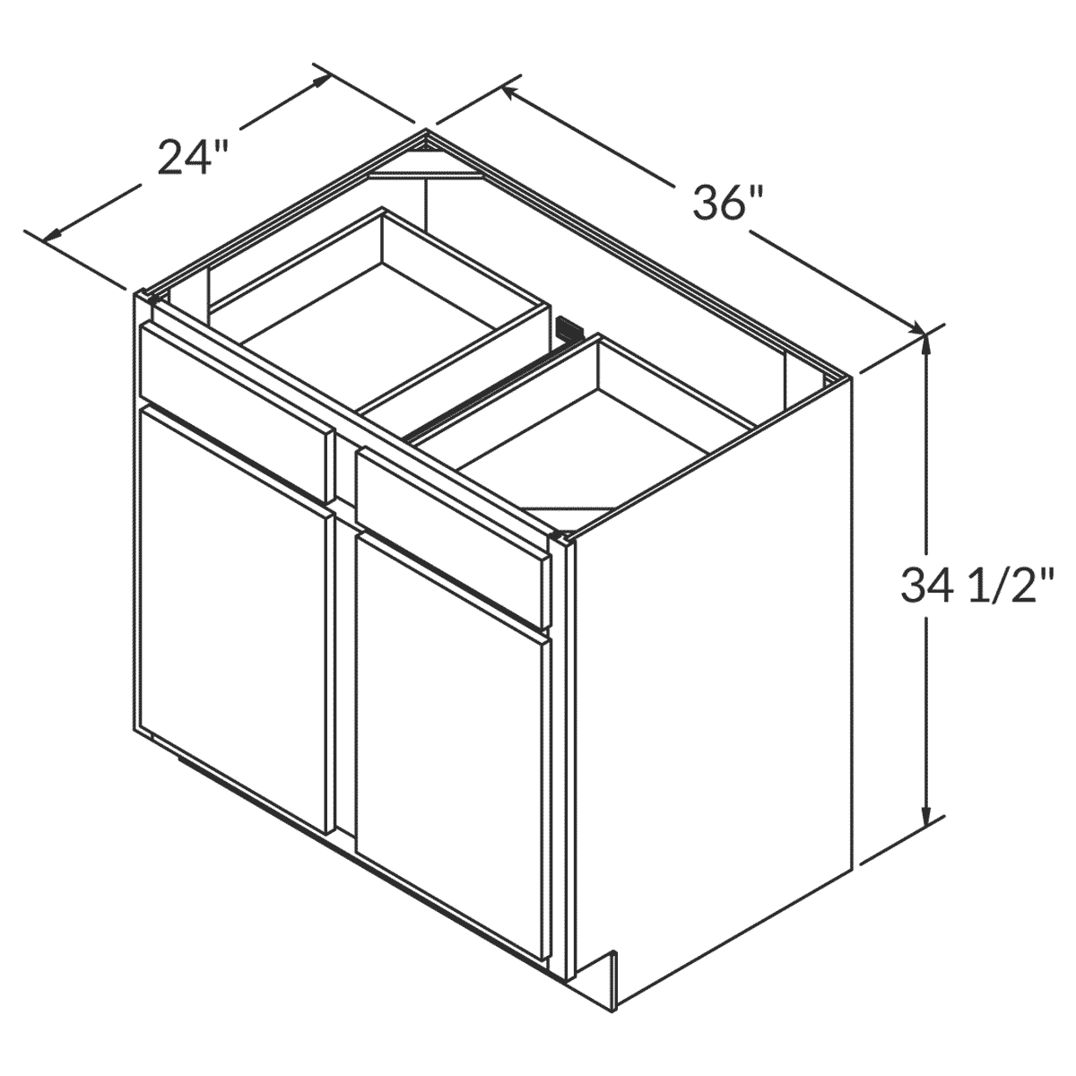 Cubitac Basic Ridgefield Latte Base 36"W Assembled Cabinet Wireframe