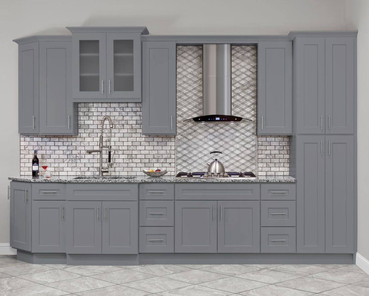 Linen Range Base Kitchen Cabinet LRB36 Colonial Gray LessCare 36 in. width 34.5 in. height 24 in. depth