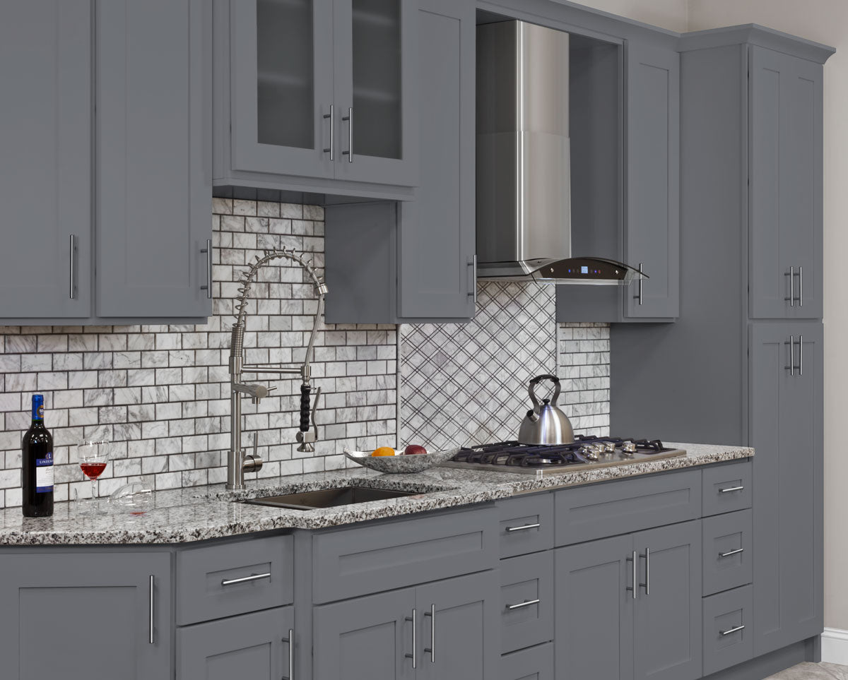 Base Kitchen Cabinet B09 Colonial Gray LessCare 9 in. width 34.5 in. height 24 in. depth