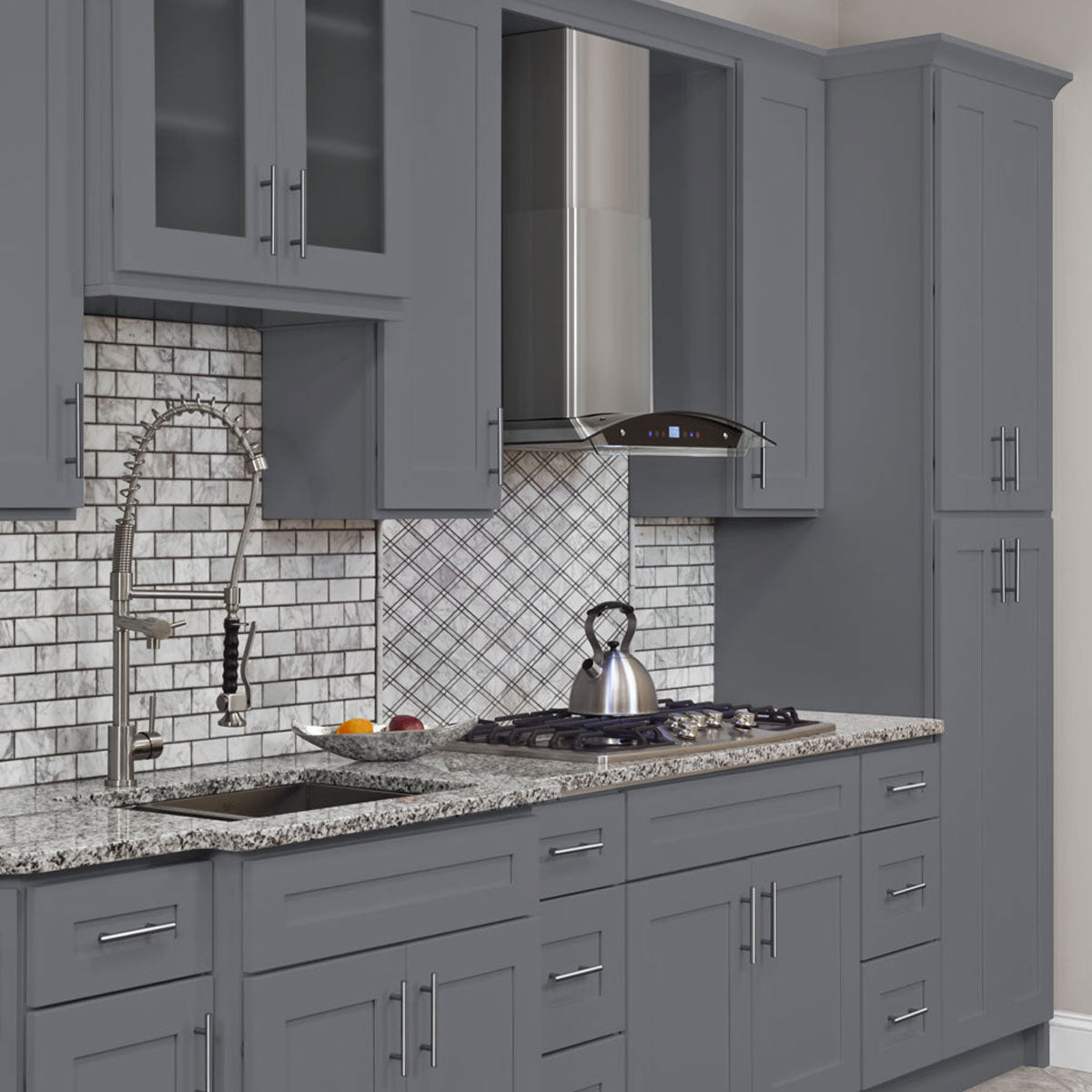 Farmhouse Sink Base Cabinet SBF36 Colonial Gray LessCare 36 in. width