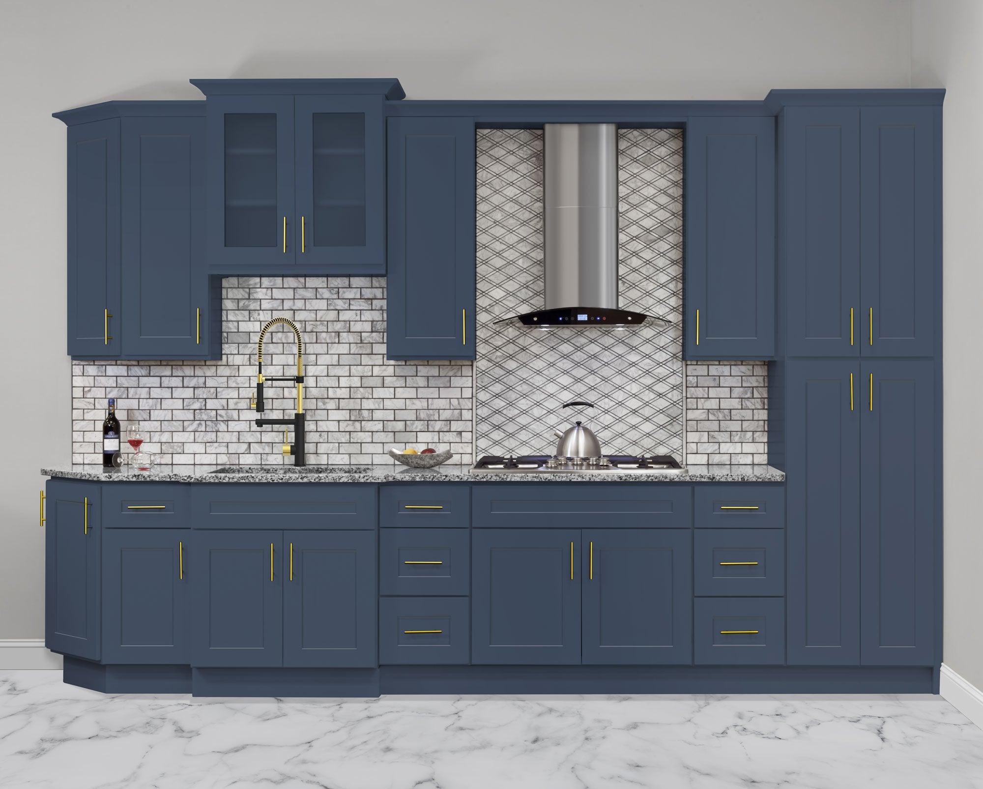 Square Corner Wall Blind Reversible Kitchen Cabinet SC2442 Danbury Blue LessCare 24 in. width 42 in. height 12 in. depth