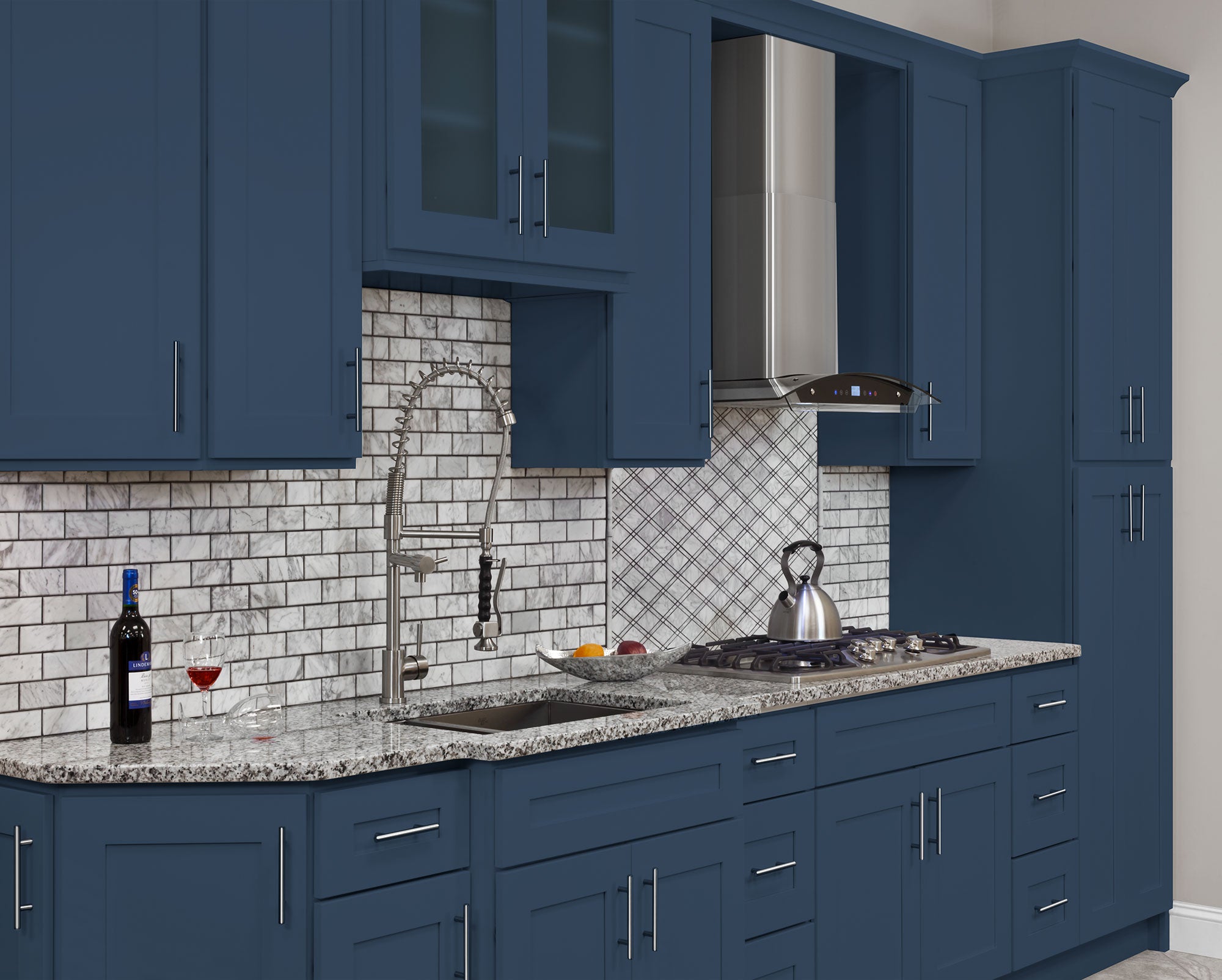 Wall Kitchen Cabinet W1530 Danbury Blue LessCare 15 in. width 30 in. height 12 in. depth