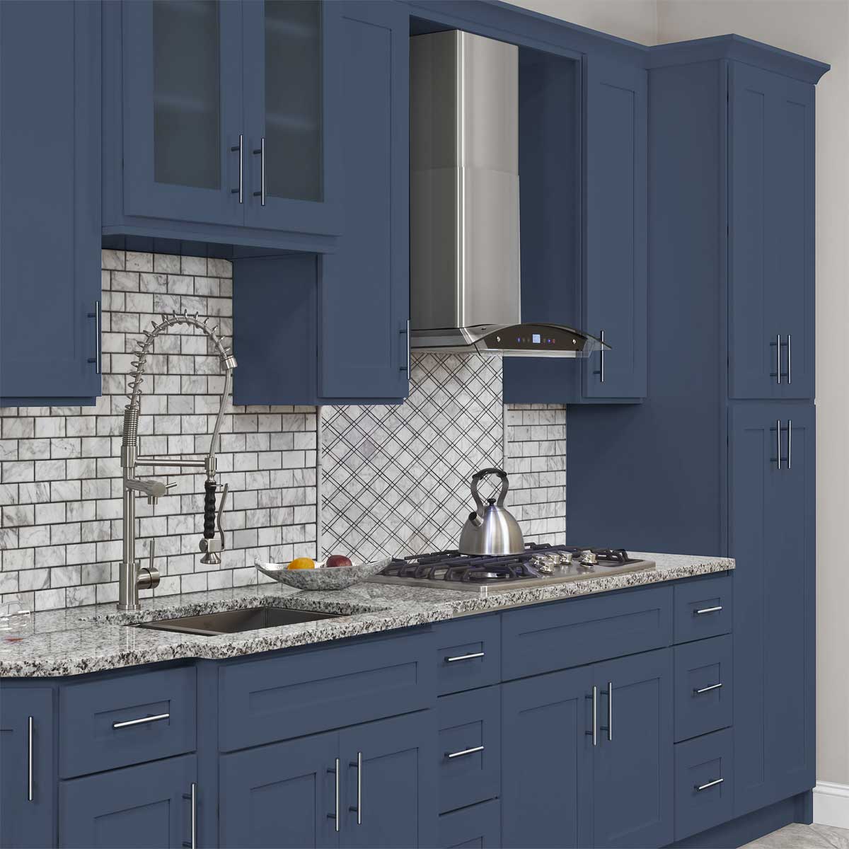 Farmhouse Sink Base Cabinet SBF30 Danbury Blue LessCare 30 in. width