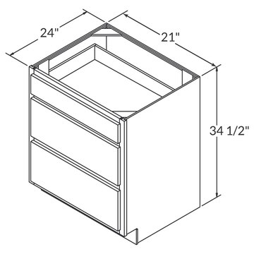 Cubitac Basic Ridgefield Latte Drawer Base 21"W Assembled Cabinet Wireframe