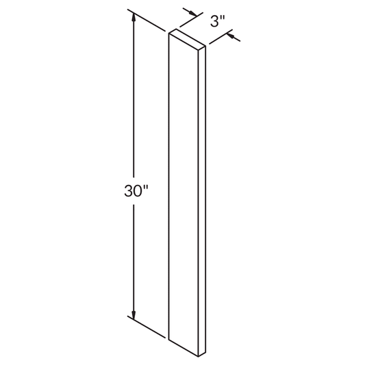 Straight Filler F330 Alpina White LessCare 3 in. width 30 in. height