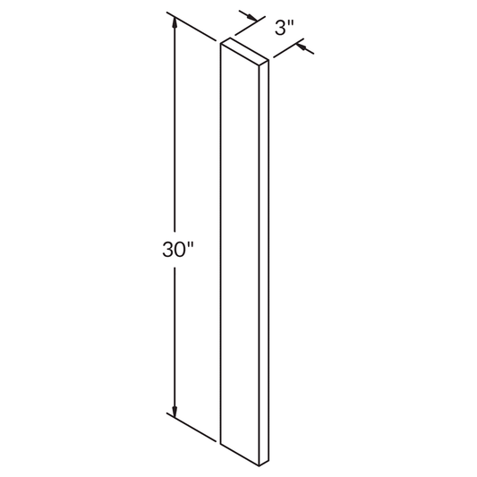 Straight Filler F330 Danbury Blue LessCare 3 in. width 30 in. height