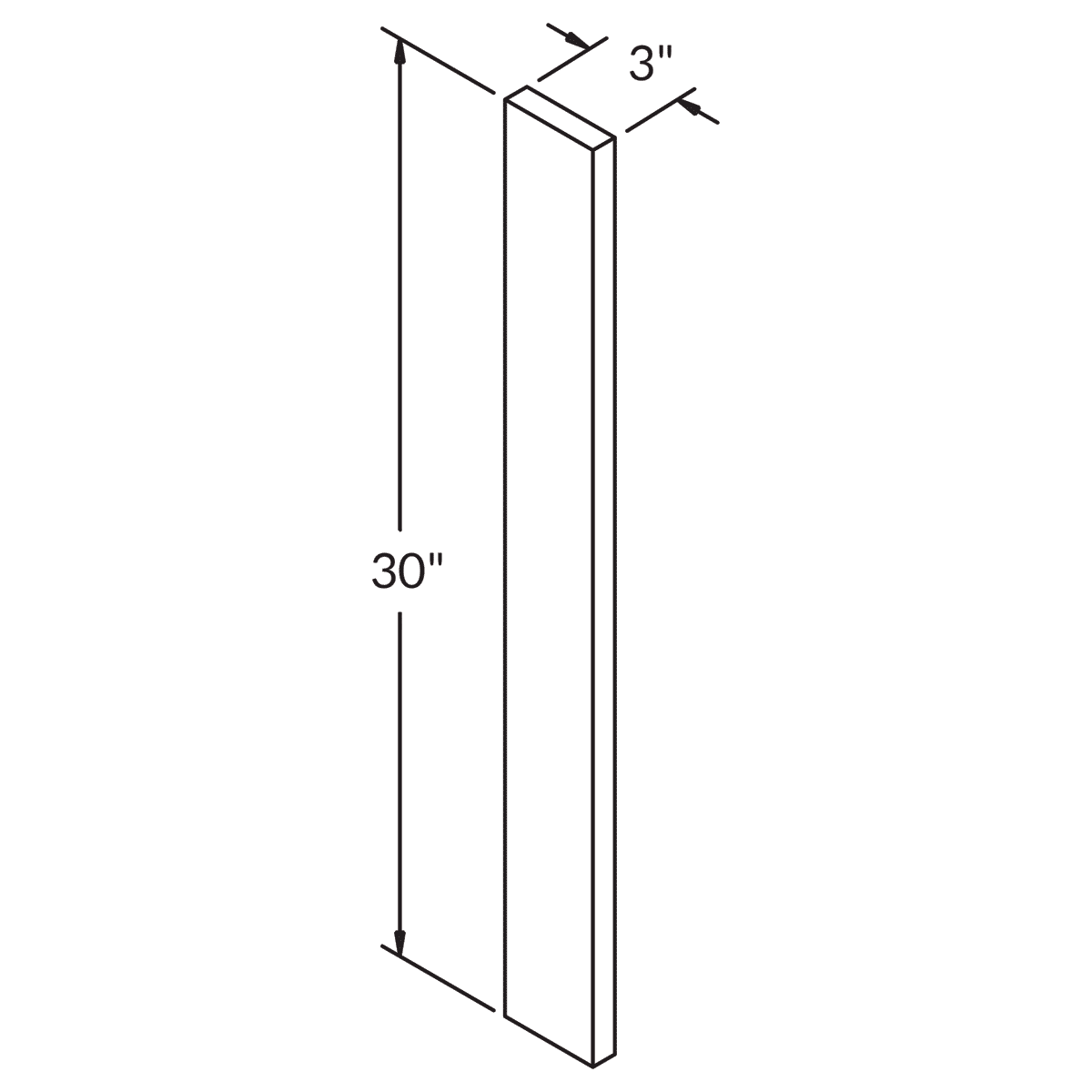 Straight Filler F330 Milan Pearl LessCare 3 in. width 30 in. height