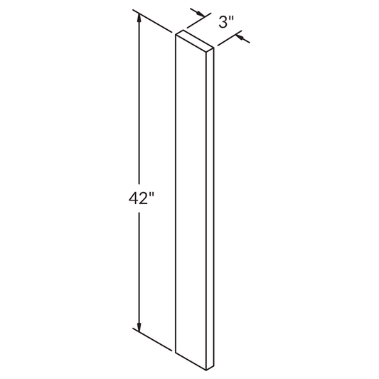 Straight Filler F342 Colonial Gray LessCare 3 in. width 42 in. height