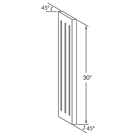 Angle Fluted Filler F530A45 Danbury Blue LessCare 3 in. width 30 in. height