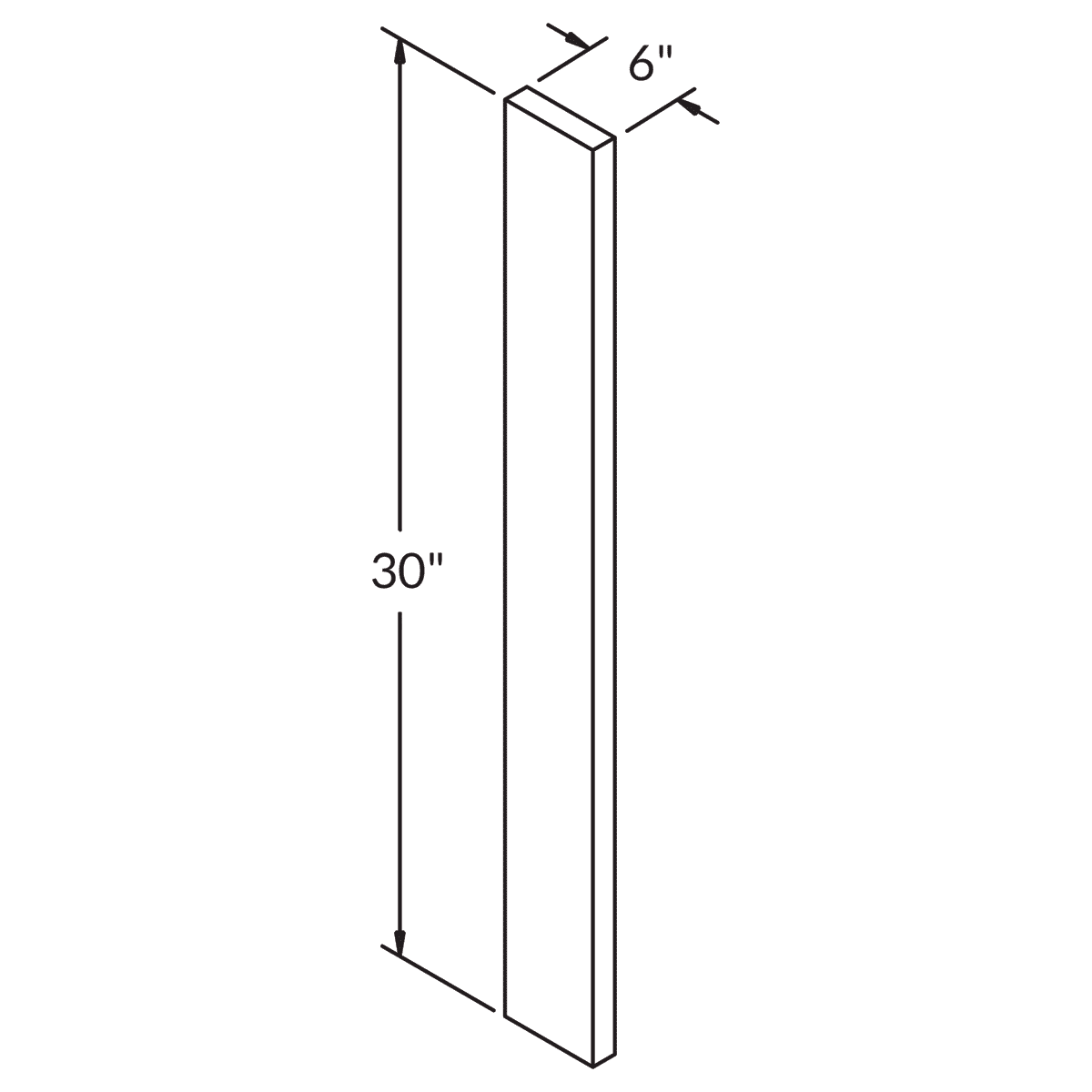 Straight Filler F630 Colonial Gray LessCare 6 in. width 30 in. height