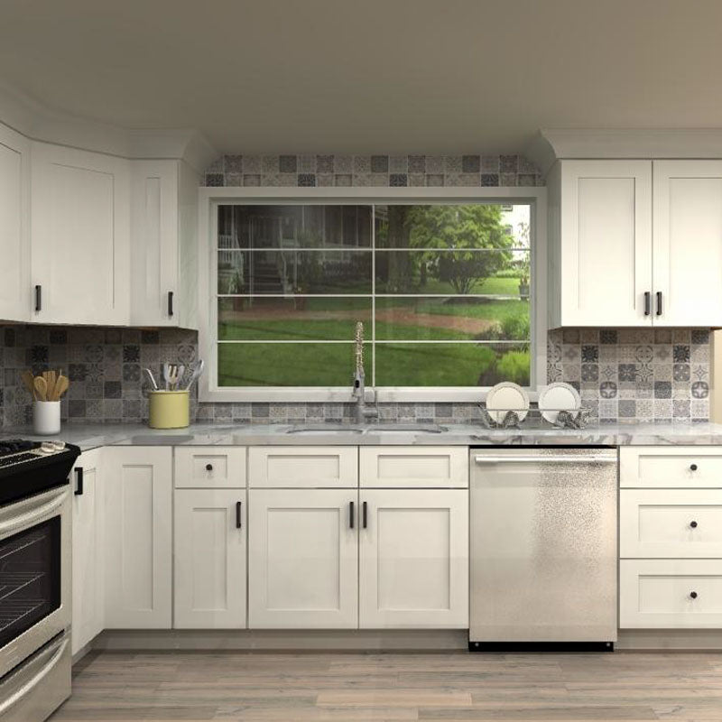 Fabuwood Allure Galaxy Frost 108 by 134 by 147 in. Galley Kitchen with