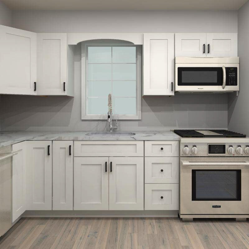 Fabuwood Allure Galaxy Frost 120 by 95 in. L Shaped Kitchen and 30 in. Sink