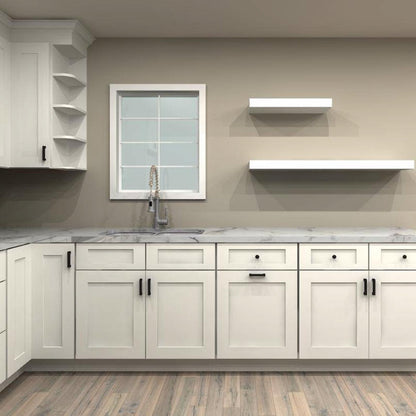 Fabuwood Allure Galaxy Frost 144 by 129 in. L Shaped Kitchen and 36 in. Double Sink