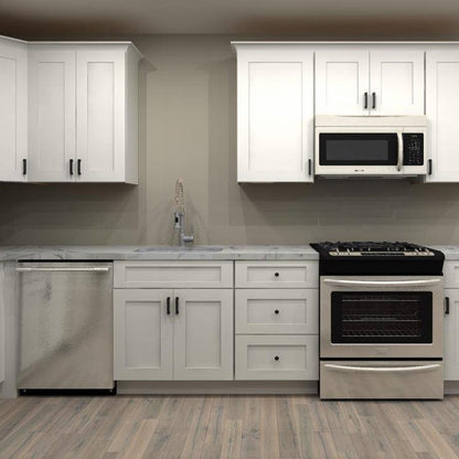 Fabuwood Allure Galaxy Frost 150 by 99 in. L Shaped Kitchen with Island and 30 in. Sink