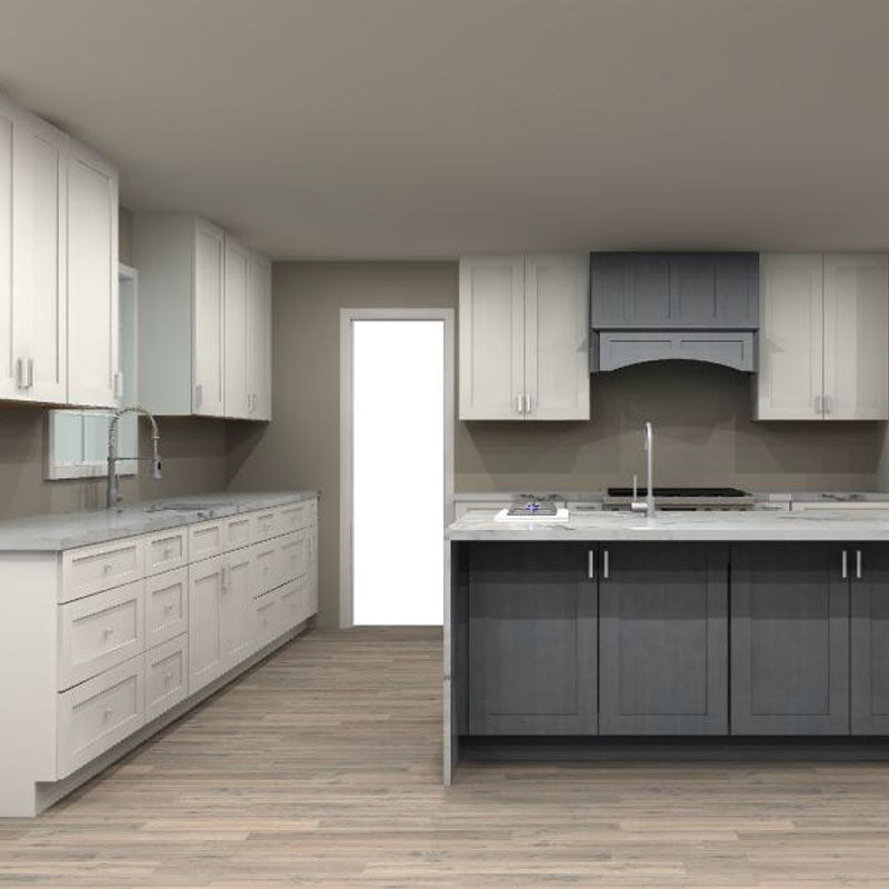 Fabuwood Allure Galaxy Frost 159 by 144 by 48 by 60 in. L Shaped Kitch