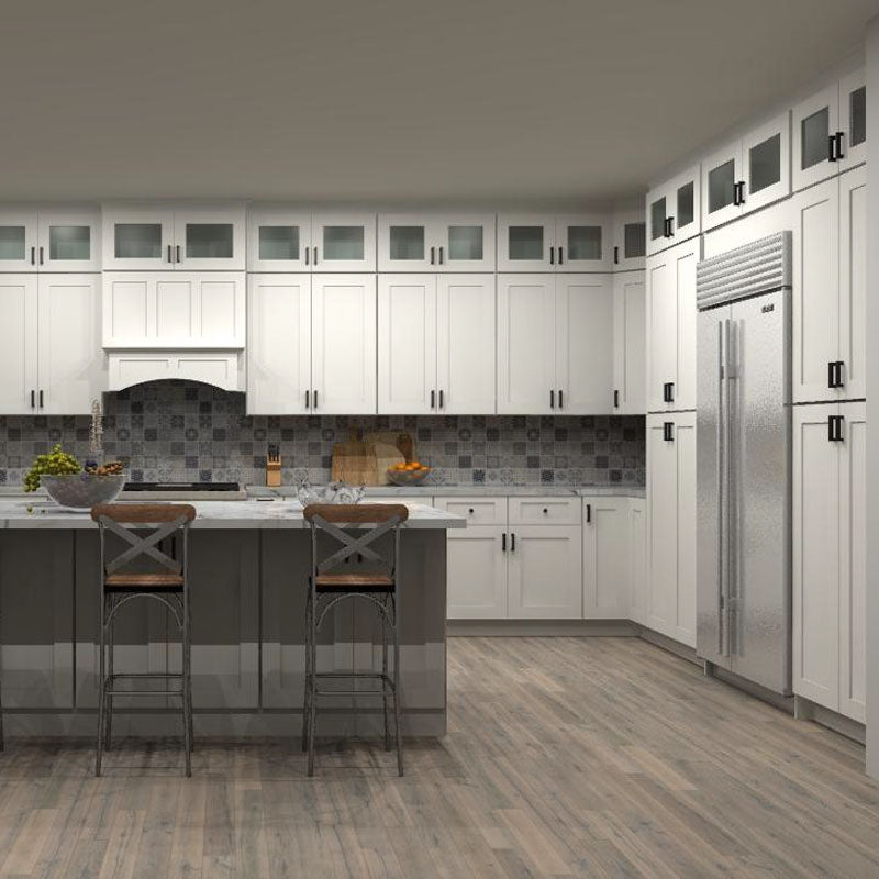 Fabuwood Allure Galaxy Frost and Horizon 135 by 235 in. L Shaped Kitch