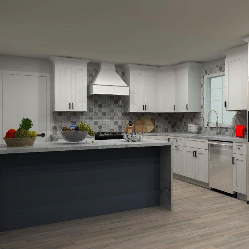 Fabuwood Allure Galaxy Frost and Indigo 111 by 159 by 61 in. L Shaped