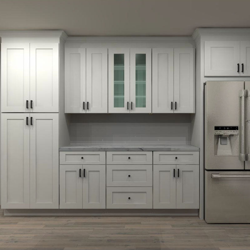 Fabuwood Allure Galaxy Frost and Indigo 141 by 140 in. Galley Kitchen