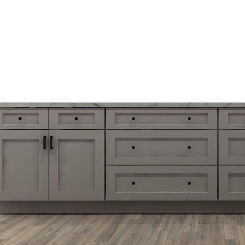 Fabuwood Allure Galaxy Frost and Nickel 237 in. Single-Wall Kitchen with Island and 36 in. Double Sink