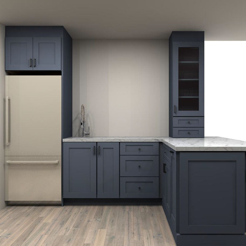 Fabuwood Allure Galaxy Indigo 108 by 72 in. L Shaped Kitchen and 18 in. Sink