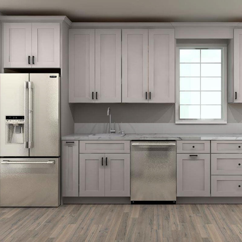 Fabuwood Allure Galaxy Nickel 139 by 114 in. Galley Kitchen and 27 in. Sink