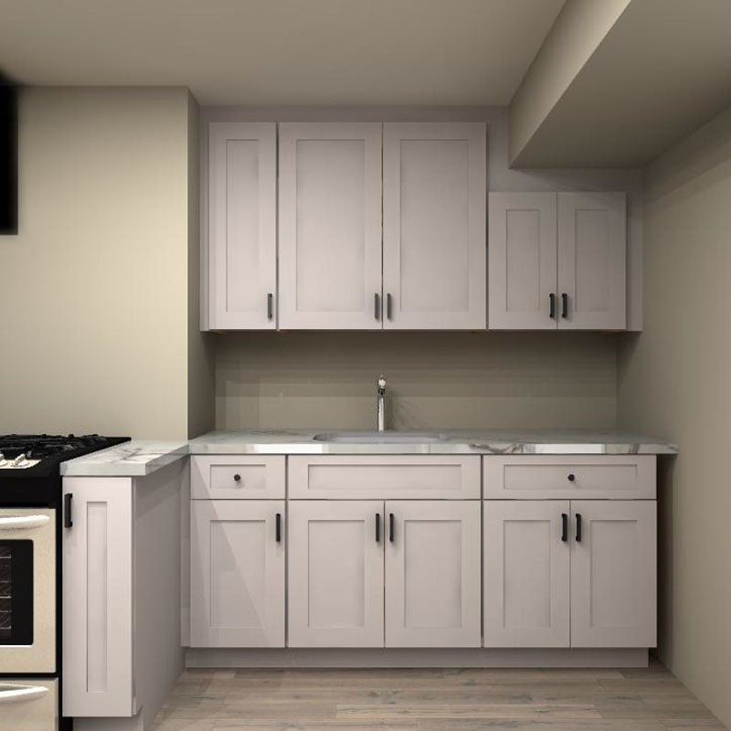 Fabuwood Allure Galaxy Nickel 59 by 64 by 76 in. Galley Kitchen and 30 in. Sink