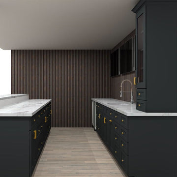 Fabuwood Allure Galaxy Pitch Black 186 by 156 in. Galley Kitchen and 33 in. Sink