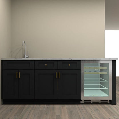 Fabuwood Allure Galaxy Pitch Black 88 by 88 in. Galley Kitchen and 24 in. Sink