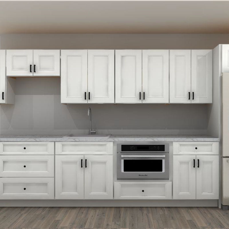 Fabuwood Allure Nexus Frost 158 in. Single Wall Kitchen and 30 in. Sink