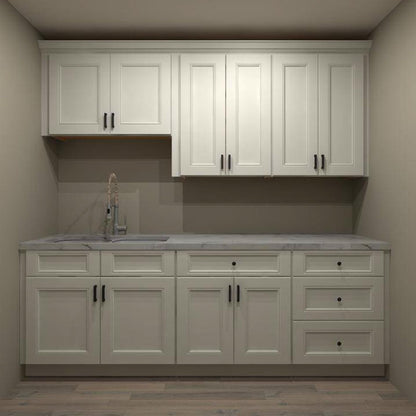 Fabuwood Allure Nexus Frost 96 by 33 in. Galley Kitchen and 39 in. Double Sink