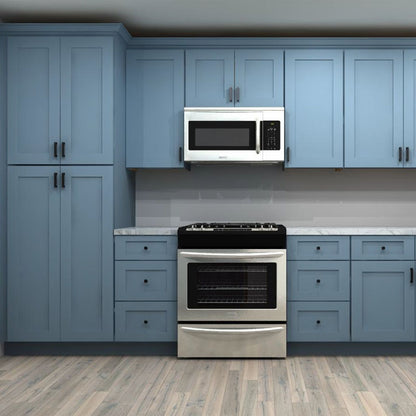 Fabuwood Allure Ocean Blue 171 by 110 by 66 in. L Shaped Kitchen and 36 in. Sink