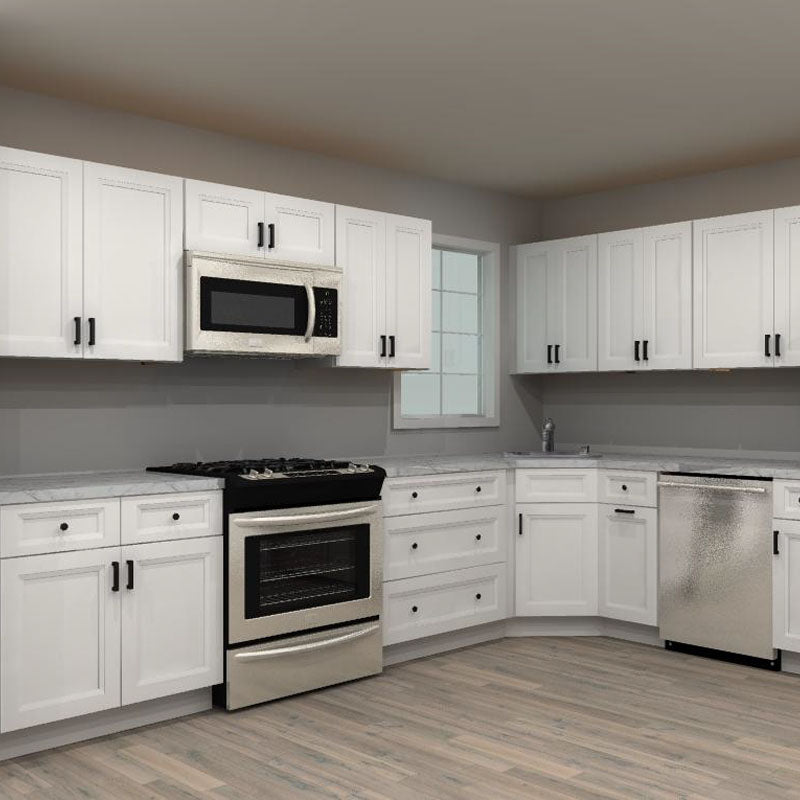 Fabuwood Allure Onyx Frost 138 by 123 in. L Shaped Kitchen and 36 in.