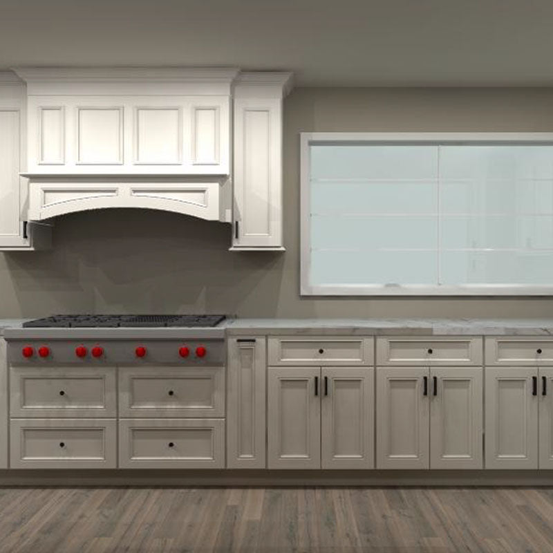 Fabuwood Allure Onyx Frost 301 by 126 by 82 in. Galley Kitchen with Island and 33 in. Farmhouse Sink