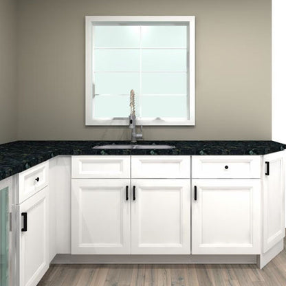 Fabuwood Allure Onyx Frost 75 by 97 in. L Shaped Kitchen and 36 in. Double Sink