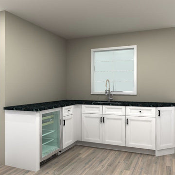 Fabuwood Allure Onyx Frost 75 by 97 in. L Shaped Kitchen and 36 in. Double Sink