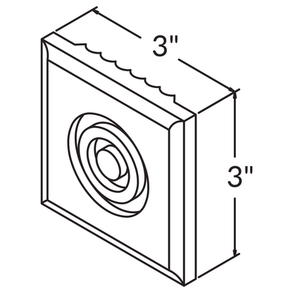 Rosette Molding FFROS3X3 Colonial Gray LessCare 3 in. width 3 in. height