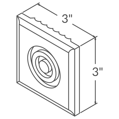 Rosette Molding FFROS3X3 Newport LessCare 3 in. width 3 in. height