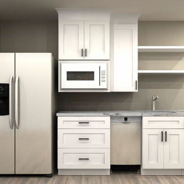 LessCare Alpina White 84 by 108 in. Single-Wall Kitchen and 24 in. Sink