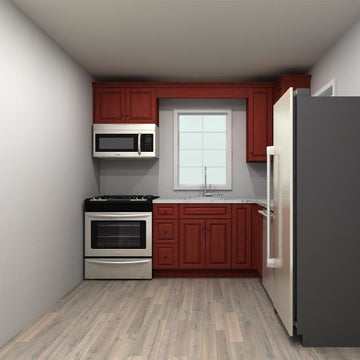 LessCare Cherryville 102 by 66 in. L Shaped Kitchen and 24 in. Sink