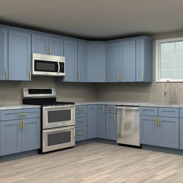 LessCare Colonial Gray 181 by 111 by 60 by 81 in. Galley Kitchen and 36 in. Double Sink