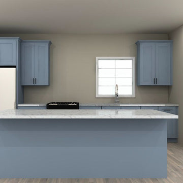 LessCare Colonial Gray 190 in. Single Wall Kitchen and 36 in. Double Sink