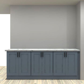 LessCare Colonial Gray 90 in. Single Wall Kitchen