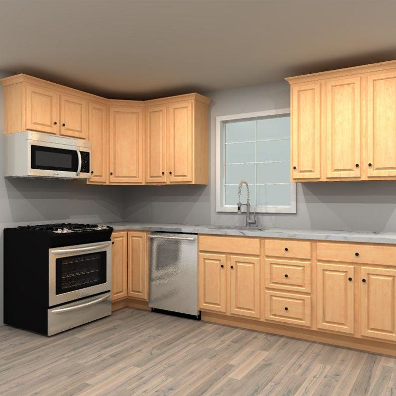 LessCare Richmond 132 by 66 in. L Shaped Kitchen and 27 in. Sink