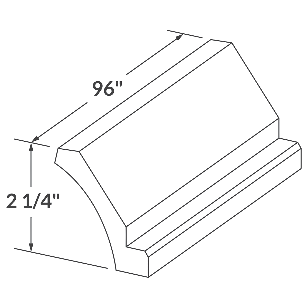 Crown Molding MCROWN-R Shaker Toffee 96 in. width 2.25 in. height