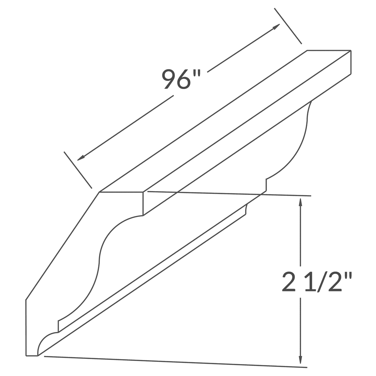 Crown Molding MCROWN2 Newport LessCare 2.5 in. height 96 in. depth